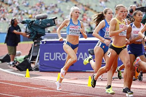 Sara Lappalainen juoksi Kuivisto-nimisenä jatkoo EM-kisojen alkueristä elokuussa 2022 Münchenissä.