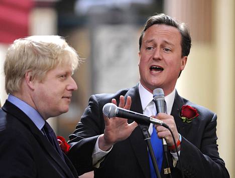 David Cameron, the leader of the British opposition Conservative Party, and Boris Johnson, the mayor of London, campaigned together in 2010.