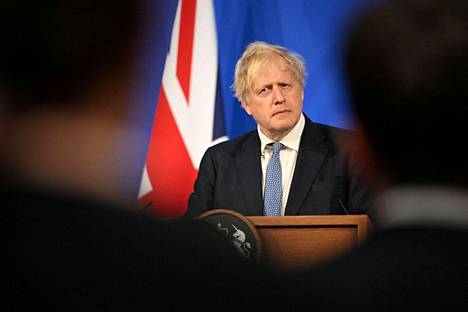 Britannian pääministeri Boris Johnson piti tiedotustilaisuuden koronajuhlakohuun liittyen toukokuun lopussa Lontoossa.