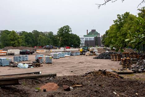 A large part of the park is currently a construction site.