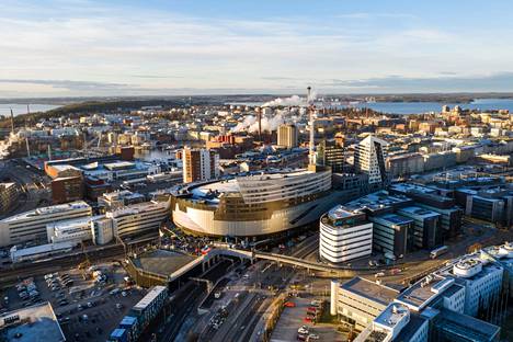 Tältä Tampereen uuden monitoimiareenan ympäristö näytti 22. marraskuuta kuvattuna kopterikameralla 120 metrin korkeudesta. 