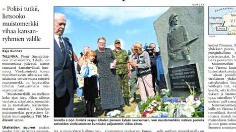 Viron Ekre-puolueen kuntapoliitikko haluaa palauttaa paikalleen 15 vuotta sitten kiistaa aiheuttaneen SS-patsaan