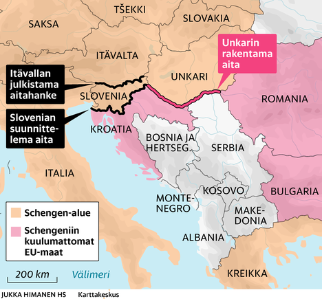 Itävalta rakentaa aidan Slovenian rajalle ”hallitun maahantulon  varmistamiseksi” - Ulkomaat 