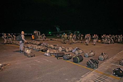 Brazil's national security forces arrived at Boa Vista airport to participate in anti-illegal mining operations. 