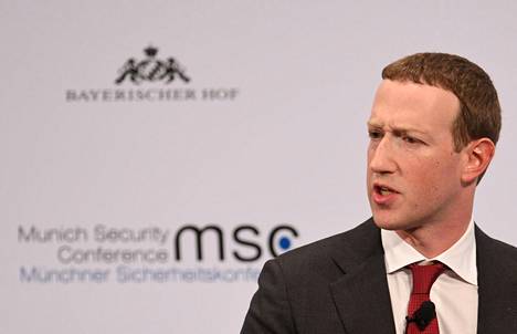 Mark Zuckerberg Münchenin turvallisuuskonferenssissa helmikuussa 2020.