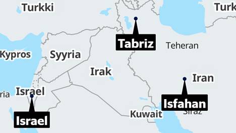 Israel iski yöllä Iraniin Isfahanin ja Tabrizin seuduille. 