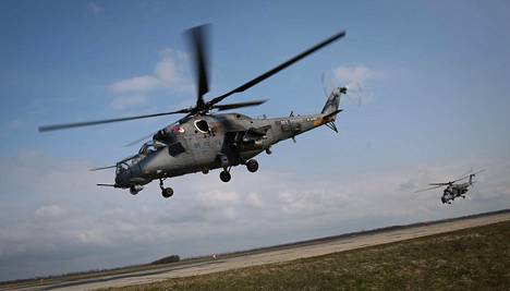 Venezuelassa opetellaan käyttämään venäläisiä Mi-35M-taisteluhelikoptereita. Kuva on Venäjän Krasnodarin alueelta maaliskuun lopulta.
