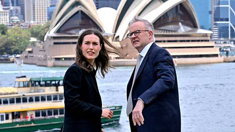 Pääministerit Sanna Marin ja Anthony Albanese Sydneyssä 2. joulukuuta.