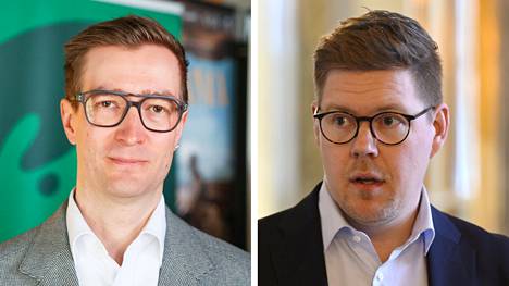  Vihreiden kansanedustaja Oras Tynkkynen ja Sdp:n eduskuntaryhmän puheenjohtaja Antti Lindtman