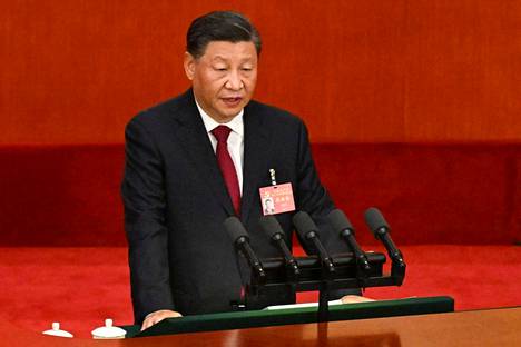 Kiinan presidentti Xi Jinping puhui kommunistisen puolueen puoluekokouksen avajaispäivänä sunnuntaina.
