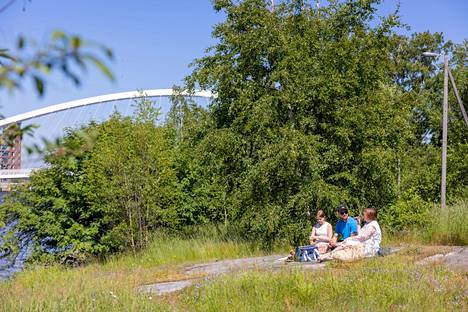 Laura Halenius, Mai Halenius and Jussi Salovaara were at a picnic in Mustikkamaa.