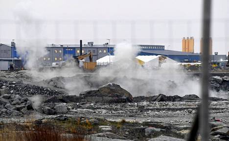 Fennovoiman Hanhikivi 1 -ydinvoimalaitoksen työmaalla Pyhäjoella oli käynnissä räjäytystyö 3. marraskuuta 2021.