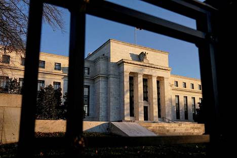 Yhdysvaltain keskuspankki Fedin rakennus Washingtonissa. 