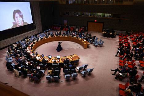 Заседание Совета Безопасности ООН в прошлую субботу. На нём рассматривалось требование наказать Иран за поставки беспилотников в Россию. Фото: Спенсер Платт / AFP