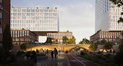 A Roof for Helsinki -ehdotuksessa on ”metsiköksi” nimetty viheralue.