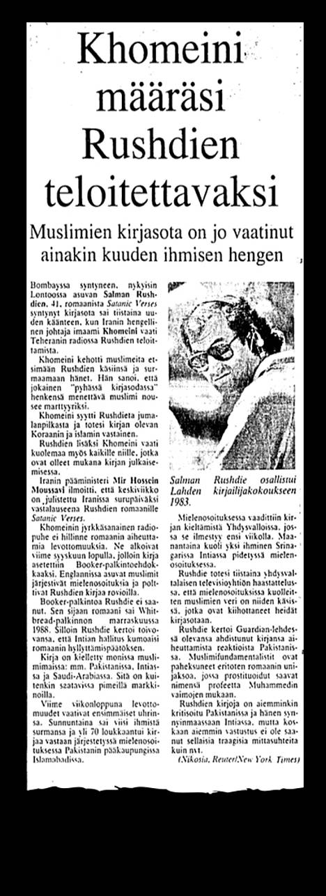 HS:n artikkeli 15. helmikuuta 1989.