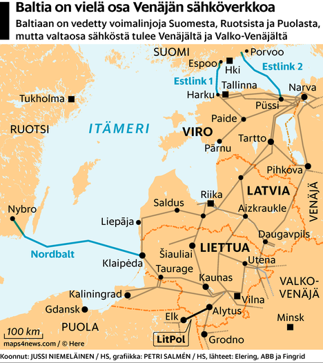 Baltian maat haluavat eroon Venäjän sähköverkosta – yhteys  Manner-Eurooppaan toiveissa vuoteen 2025 - Päivän lehti  