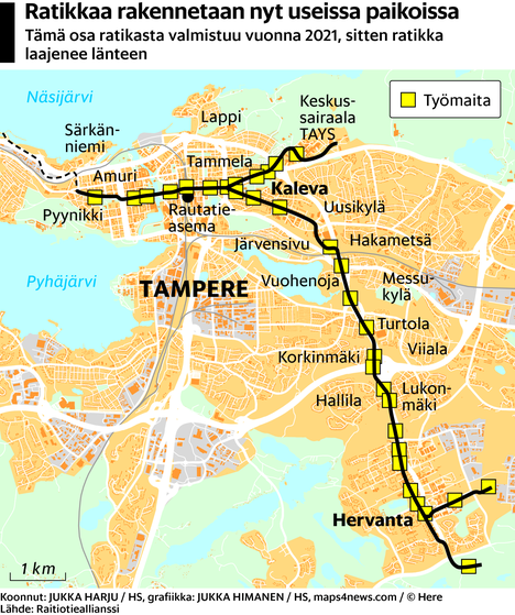 Minään aamuna ei tiedä, mistä pääsee kadun yli” – Tältä näyttää Tampereen  tietyömaa, jonka laajuudelle on vaikea löytää vertaista - Kotimaa 