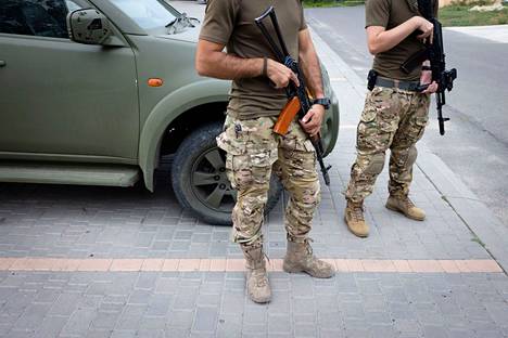 Ukrainan armeijan erikoisjoukkojen sotilaat Odessassa. 