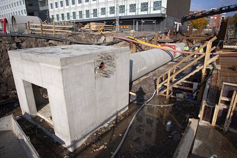 The concrete structures of the stormwater line are a rugged act.