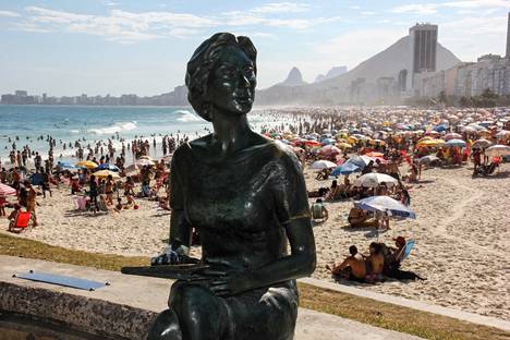 Statue of writer Clarice Lispector on Leme Beach in Rio de Janeiro, Brazil.  The photo was taken in November 2016, at the dawn of the Brazilian summer.  Ukrainian-born Lispector died in Rio de Janeiro on December 9, 1977.