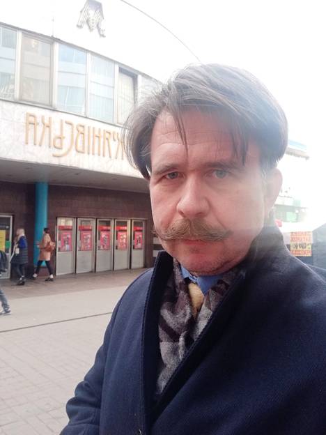 Gennadiy Naumov in Kiev in front of Lukianivska metro station in 2019. It is the district where Naumov grew up and lived. 