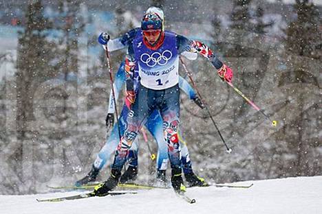 Johannes Høsflot Klæbo johti joukkoa Pekingin talviolympialaisten 4 x 10 km kisassa helmikuussa.