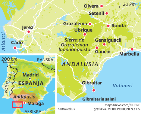Pakene Aurinkorannikon tungosta Cádizin ja Málagan vuoristoseuduille -  Matka 