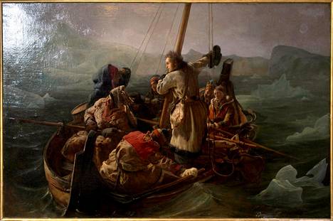 Ludvig Filip (kesk.) seikkailee Norjassa François-Auguste Biardin maalauksessa, joka löytyi hiljattain.