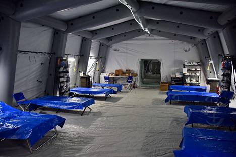 A field hospital for doctors from Samaritan's Purse in the United States has been erected in an underground parking garage in the nearby village of Lviv.  Photo taken on March 12, 2022.