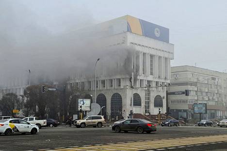 Tv- ja radiostudioita sisältävä rakennus paloi tammikuun alussa Almatyssa Kazakstanissa. 