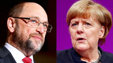 Martin Schulz ja Angela Merkel