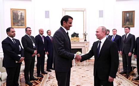 Tamim bin Hamad al-Thani ja Vladimir Putin tapasivat Kremlissä maaliskuussa 2018.