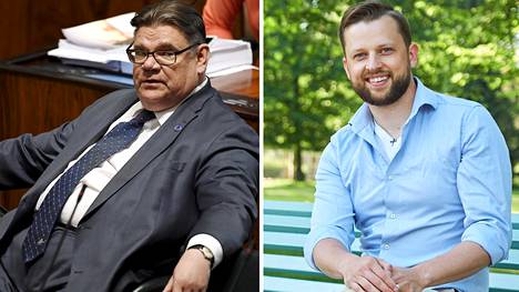Ulkoministeri Timo Soini (vasemmalla) ja Pori Jazzin jo entinen toimitusjohtaja Aki Ruotsala saivat omilla tahoillaan aikaan keskustelun arvoista.
