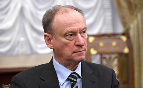 Nikolai Patrušev Venäjän federaation turvallisuus­neuvoston pysyvien jäsenten kokouksessa Kremlissä 13. maaliskuuta vuonna 2020 Moskovassa.
