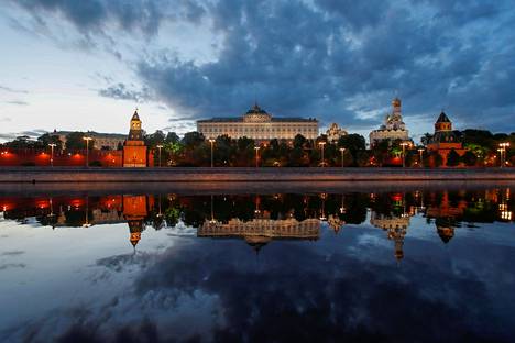 Venäjän hallintorakennuksia eli Kremliä kuvattuna toukokuussa 2020.