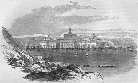 Helsinki luonnospiirroksessa vuodelta 1854.