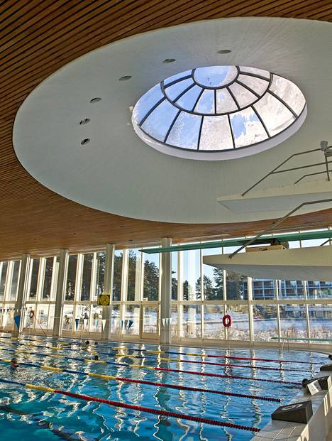 Tapiolan uimahallin suojeltu arkkitehtuuri on erittäin arvostettua.