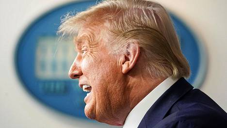 Yhdysvaltain presidentti Donald Trump piti koronapandemiaan liittyvää tiedotustilaisuutta Valkoisessa talossa 11. elokuuta.
