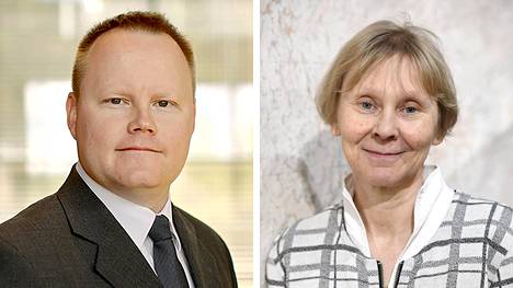 Vattin tuleva ylijohtaja Mikael Collan ja nykyinen ylijohtaja Anni Huhtala.