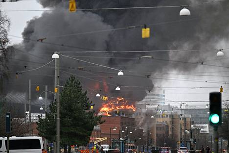 Liseberg amusement park in flames in Gothenburg.