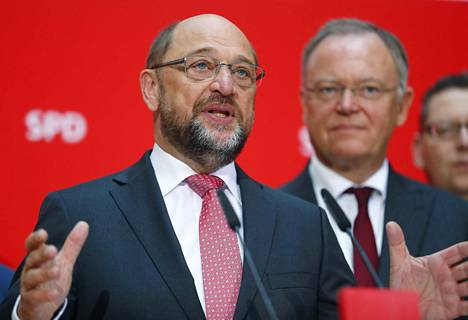 Saksan sosiaalidemokraattisen puolueen puheenjohtaja Martin Schulz puhui Berliinissä viime torstaina.