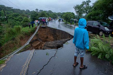 Tie sortui Freddy-syklonin seurauksena Blantyressa Malawissa.
