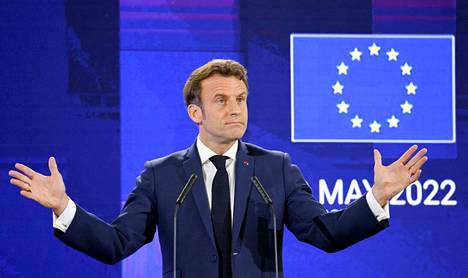 Ranskan presidentti Emmanuel Macron puhui maanantaina Eurooppa-päivän tilaisuudessa Strasbourgissa.