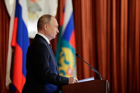 Venäjän presidentti Vladimir Putin piti torstaina ulkopolitiikkaa käsittelevän puheen Venäjän ulkoministeriön tilaisuudessa.