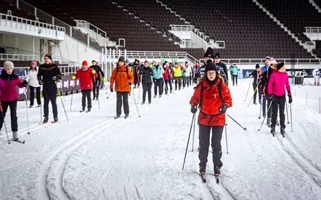 Olympiastadionilla hiihdettiin viime vuoden helmikuussa.