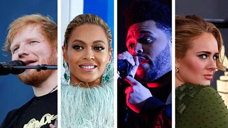 Ed Sheeran,  Beyoncé, The Weeknd ja Adele laulavat siitä, miten käyttäydymme parisuhteissamme.