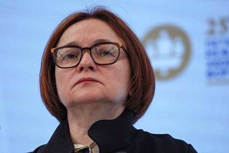 Venäjän keskuspankin johtaja Elvira Nabiullina kuvattiin viime kesäkuussa Pietarin kansainvälisessä talousfoorumissa.