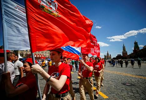 Junarmijan jäseniä marssi Moskovan Punaisella torilla vuonna 2018. 