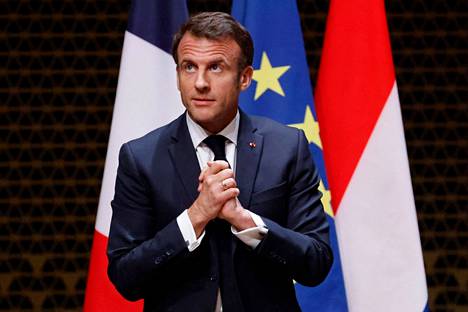 Ranskan presidentti Emmanuel Macron puhui Nexus-ajatushautomon tilaisuudessa Amsterdamissa tiistaina.